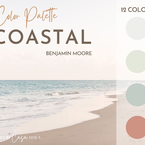 Coastal Paint Color Palette, Benjamin Moore, Interior Paint Palette, Professional Paint Scheme, Color Selection,Interior Design