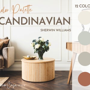 Scandinavian Paint Color Palette, Sherwin Williams, Interior Paint Palette, Professional Paint Scheme, Color Selection,Interior Design