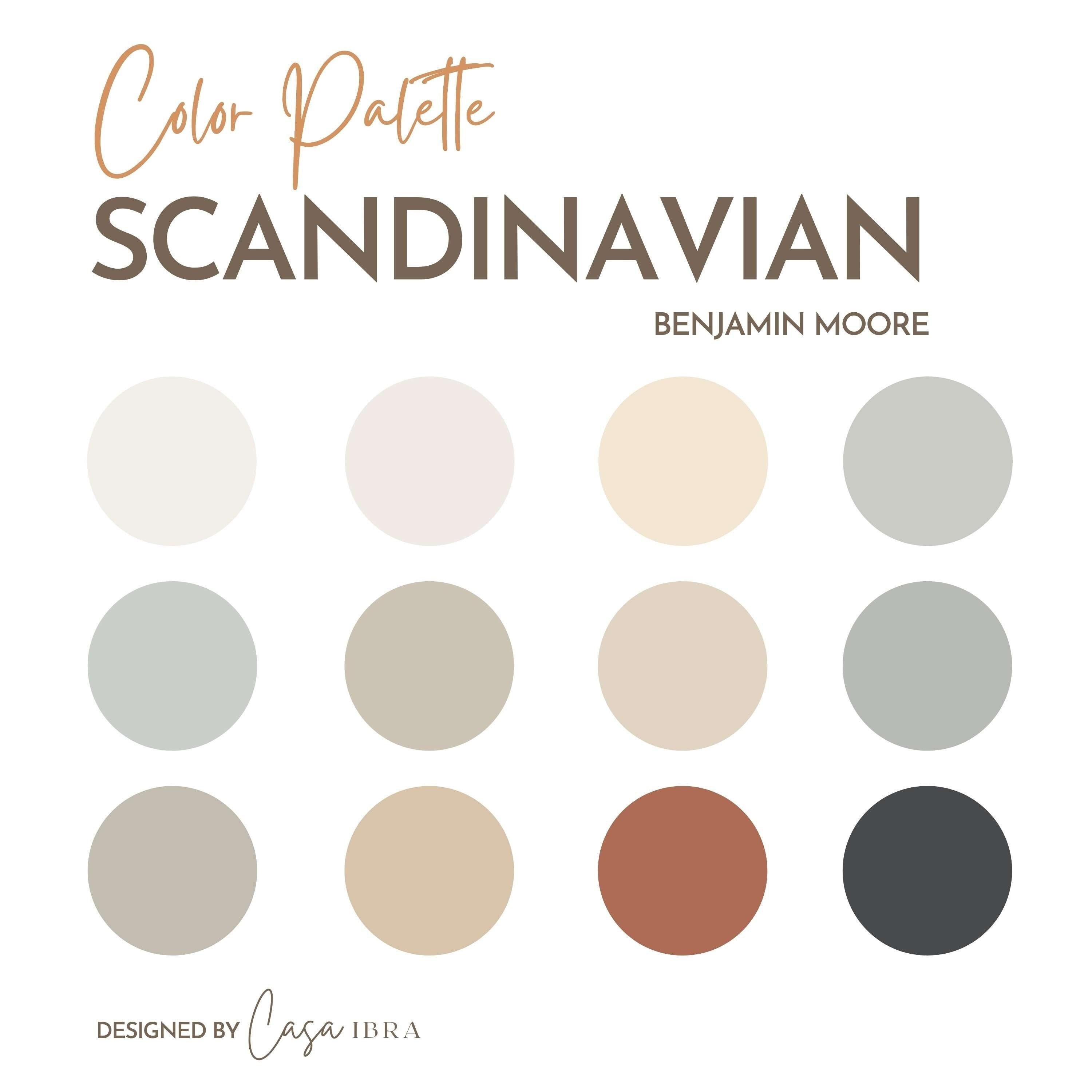 Scandinavian Paint Color Palette Benjamin Moore Interior Etsy