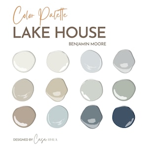 Lake Home Color Palette, Benjamin Moore, Interior Paint Palette, Professional Paint Scheme, Color Selection,Interior Design
