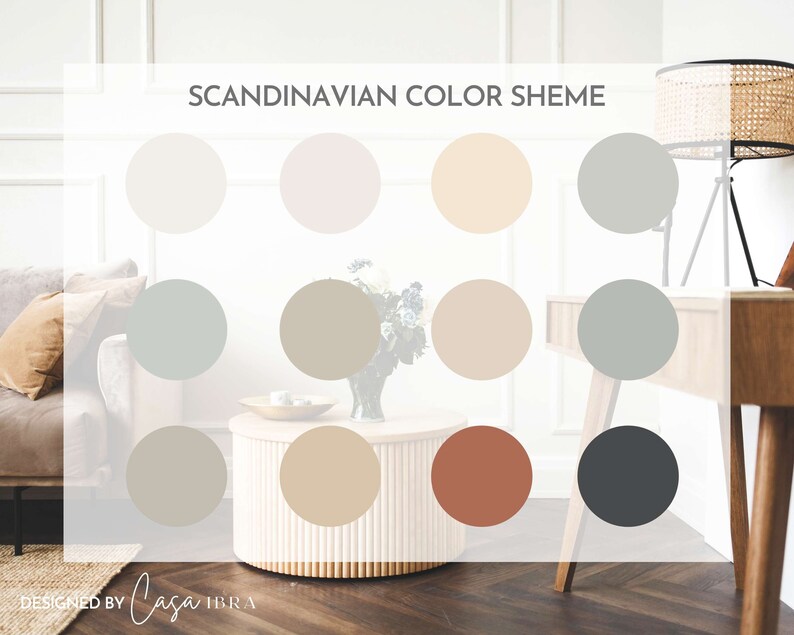 Scandinavian Paint Color Palette Benjamin Moore Interior Etsy