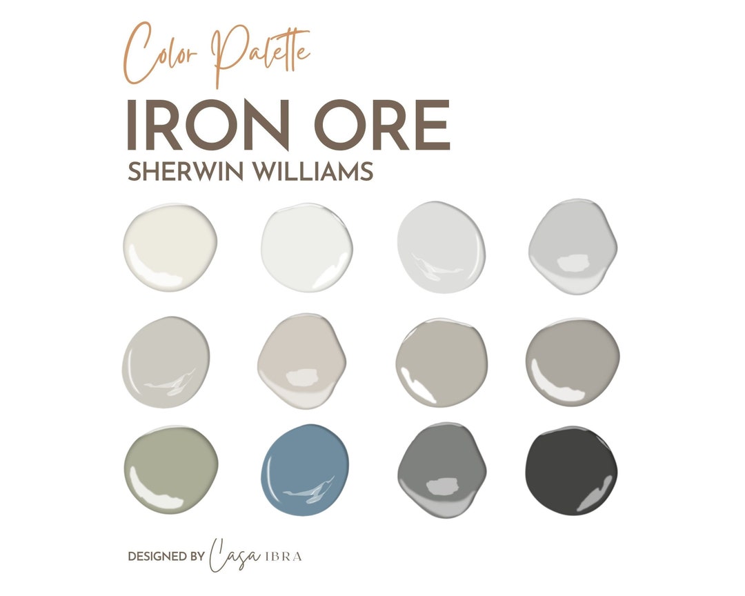 Iron Ore Paint Color Palette, Sherwin Williams, Interior Paint Palette