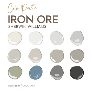 Iron Ore Paint Color Palette, Sherwin Williams, Interior Paint Palette, Professional Paint Scheme, Color Selection,Interior Design