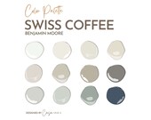 Swiss Coffee Paint Color Palette, Benjamin Moore, Interior Paint Palette, Professional Paint Scheme, Color Selection,Interior Design