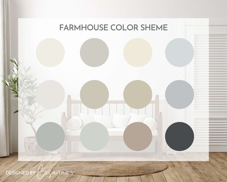 Modern Farmhouse Paint Color Palette Benjamin Moore Interior Etsy