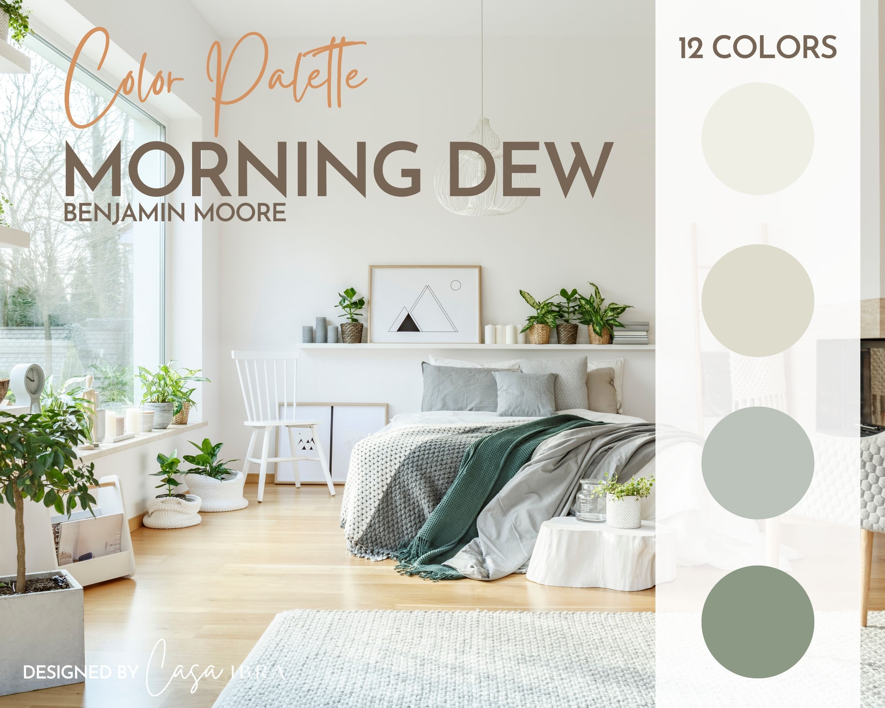 Morning Dew Paint Color Palette, Benjamin Moore, Interior Paint Palette