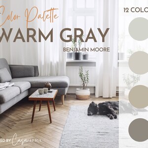 Warm Gray Color Palette, Benjamin Moore, Interior Paint Palette, Professional Paint Scheme, Color Selection,Interior Design