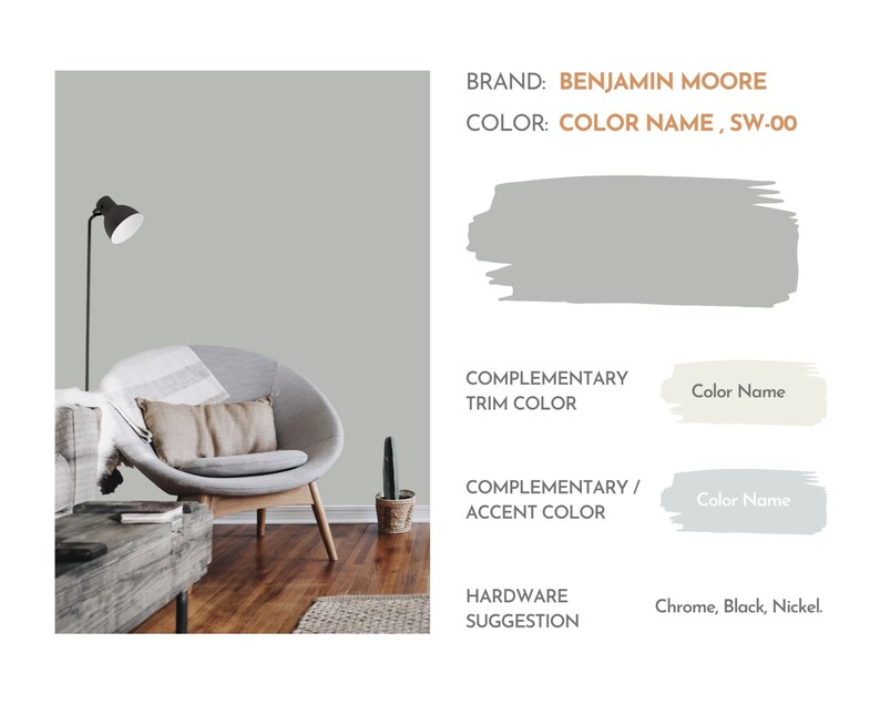 Modern Farmhouse Paint Color Palette Benjamin Moore Interior Etsy
