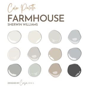 Farmhouse Paint Color Palette, Sherwin Williams, Interior Paint Palette, Professional Paint Scheme, Color Selection,Interior Design