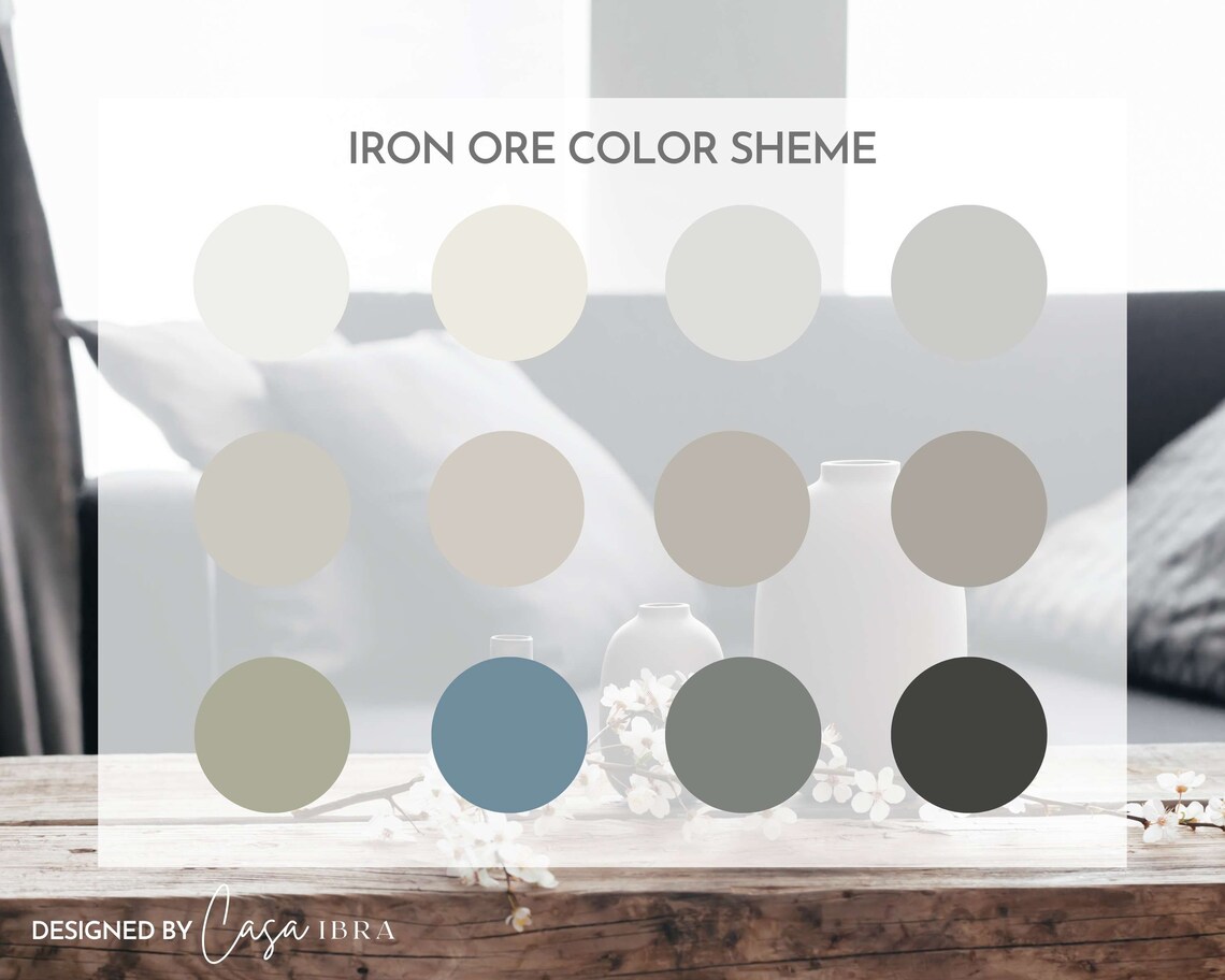 Iron Ore Paint Color Palette Sherwin Williams Interior Paint Etsy