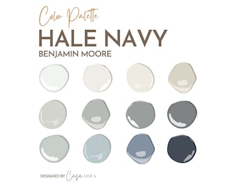 Hale Navy Farbe Farbpalette, Benjamin Moore, Innenfarbenpalette, professionelles Farbschema, Farbauswahl, Innenarchitektur