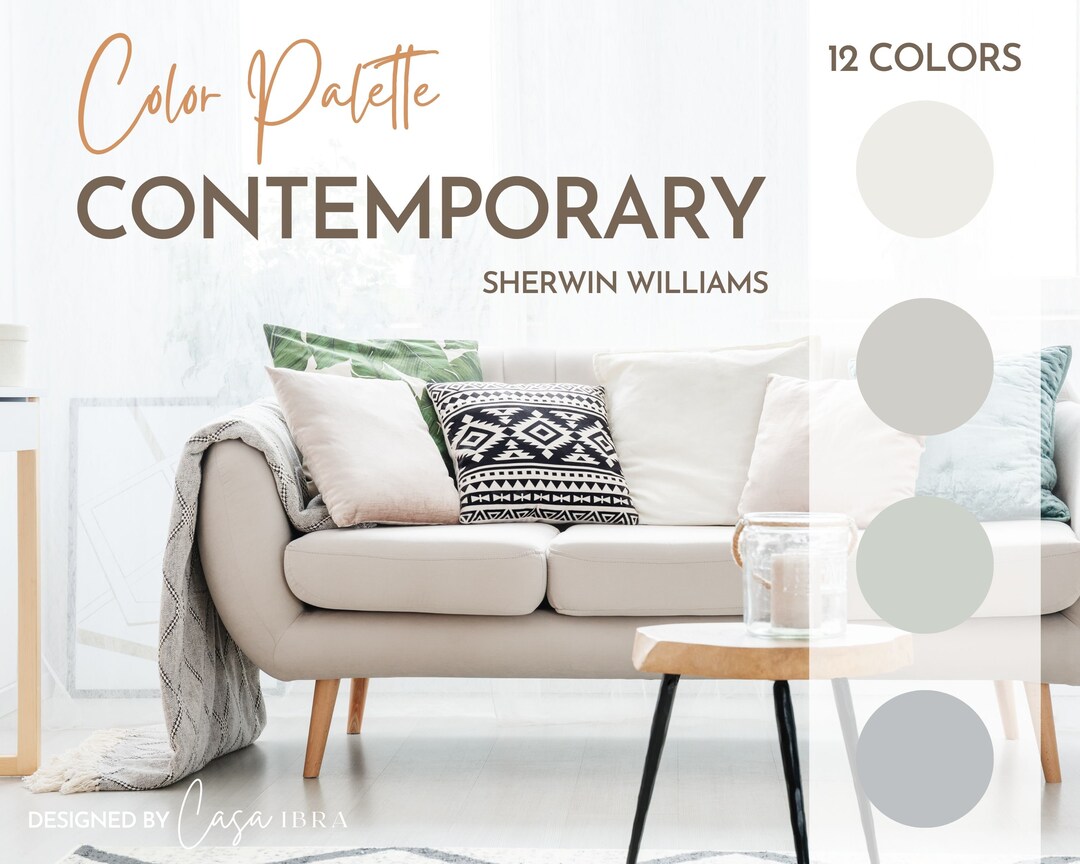 Contemporary Color Palette, Sherwin Williams, Interior Paint Palette ...