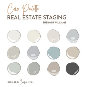 Real Estate Staging Color Palette, Sherwin Williams, Interior Paint Palette, Professional Paint Scheme, Color Selection,Interior Design