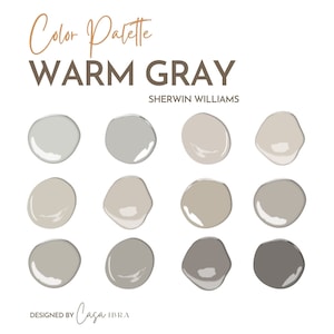 Warm Gray Color Palette, Sherwin Williams, Interior Paint Palette, Professional Paint Scheme, Color Selection,Interior Design