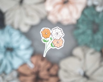 Foxey Scrunchie Sticker - Flower Artwork Scrunchies (Laptop, Luggage, Suitcase Sticker)