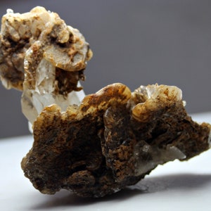163.0 CT Rare Faden Quartz Cluster After Raw Calcite Dragon Shape Crystal Specimen -  Natural Mineral Calcite Quartz Specimen For Collectors