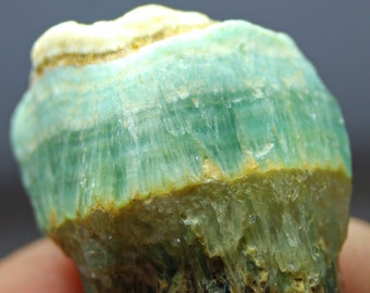 44.0 CT Green Color Three Layers Aragonite Specimen, Helmand Afghanistan - Water Eater Natural Blue Color Aragonite Layers Specimen