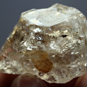 64.0 CT Extreme Rare Quartz Crystal - Unusual Termination & Shape Water Etched Yellow Window Quartz Crystal for Collectors!