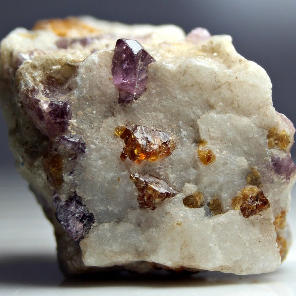 109 CT Unique Red and Yellow Spinel Crystals on Calcite Matrix Specimen - Stunning Collectors Piece from The Mines of Pakistan!