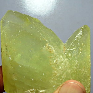 163 gm Extremely Rare & Natural Flower Shaped Lemon Color Calcite, Full Terminated Crystal Specimen For Collectors