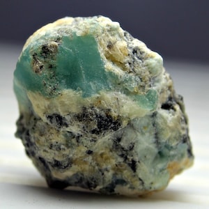 28.0 CT Extremely Rare Green Herderite Raw Crystal Specimen With Some Unidentified Crystals, Skardu Pakistan For Collectors