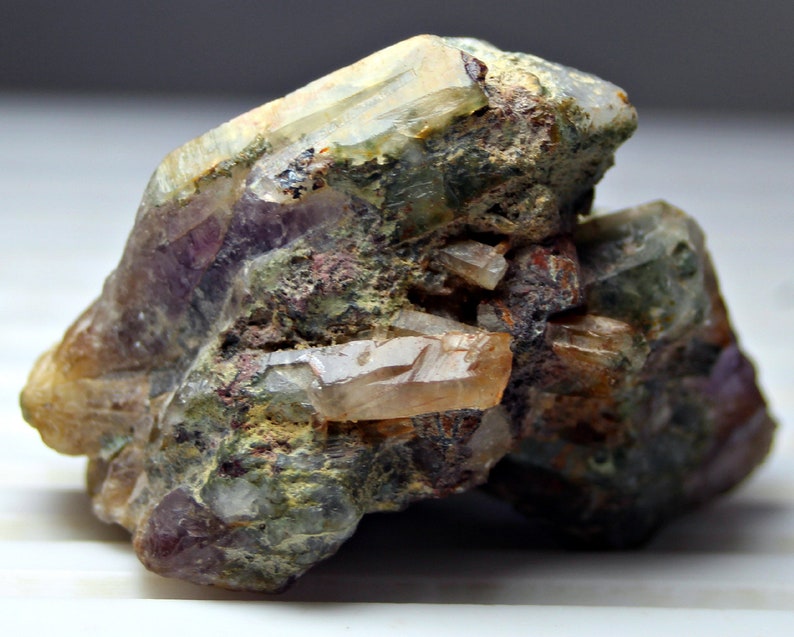 Unidentified Mix Crystals Bunch Specimen For Collectors Unique 120.0 Ct Amethyst Quartz Mix from Afghanistan Best Decor For Room image 1