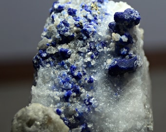 136 Grams Charming Royal Blue Lustrous Full Terminated Lapis Lazuli Pyrite Crystals On Cluster Specimen For Collectors