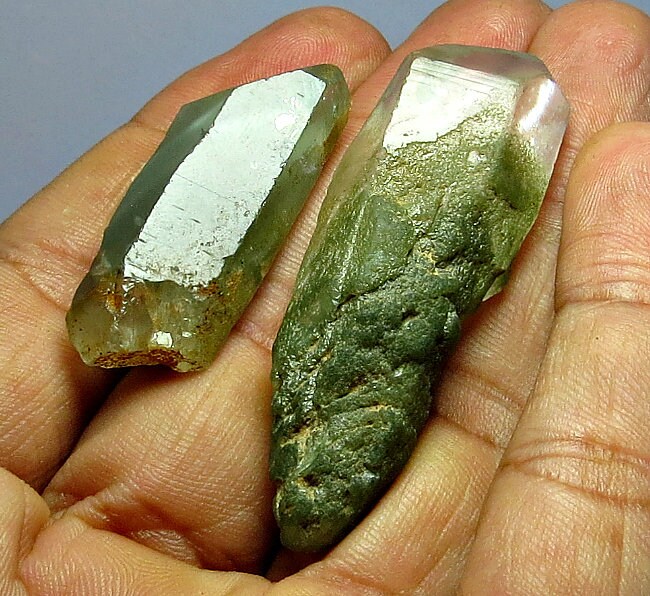 30 Grams Rare Green Chlorine Quartz Points Crystals Lot Top Quality