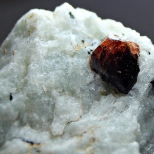 106 Grams Full Terminated  Big Zircon Crystal Specimen, Badakhshan Afghanistan - Natural Red Blood Color Zircon Crystal On Mother Rock