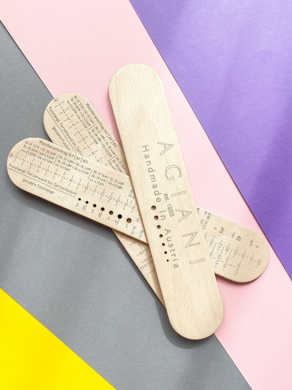 Knitting Needle Gauge Stricknadelmaß Aus Holz – Präzises Messwerkzeug Für Strick- Und Häkelnadeln
