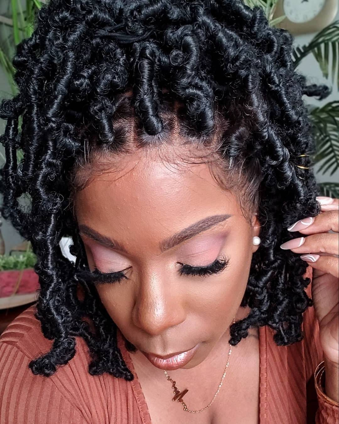 Women Butterfly locs wig lace wig lace front wig faux locks Etsy