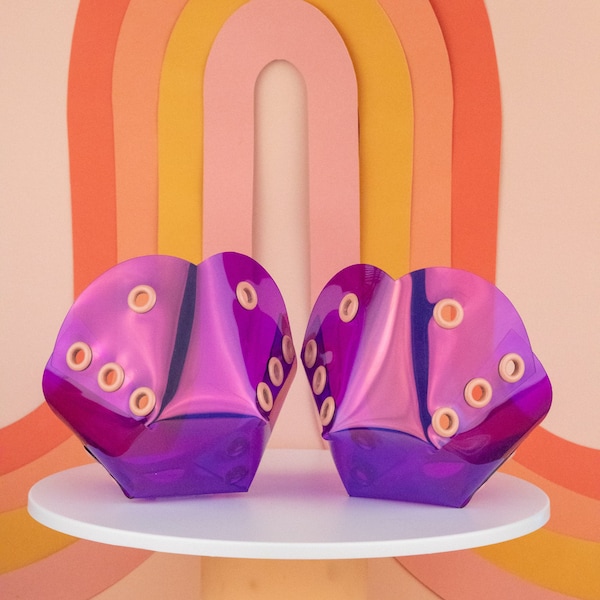 Lepidolite- Purple Transparent Holographic Roller Skate Toe Guards/Caps
