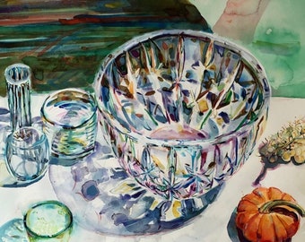 Still life / High quality custom watercolor from photo on paper / Commission art painting / home & office decor / wall art