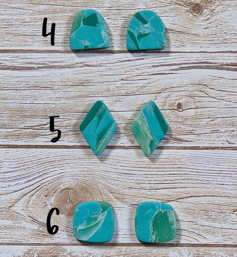 Handmade polymer clay earrings sea glass lightweight studs
