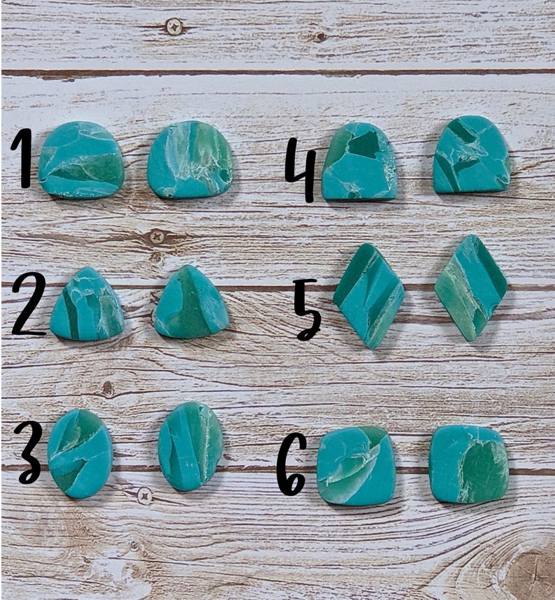 Handmade polymer clay earrings sea glass lightweight studs
