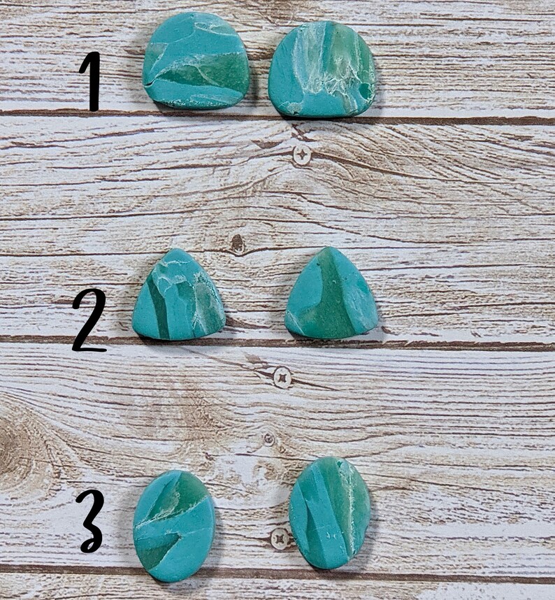 Handmade polymer clay earrings sea glass lightweight studs