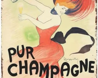 Plaques publicitaires rétro en tôle métallique champagne et chocolat RÉDUIT