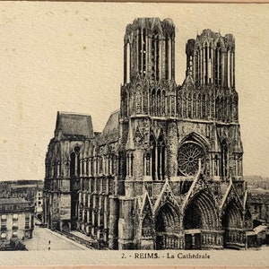 Cartoline in bianco e nero non scritte del 1900 di Reims e Albi
