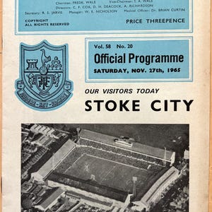 Tottenham Hotspur 1963-64 – Feuille D’autographes Officielle Rare (pré-imprimée)