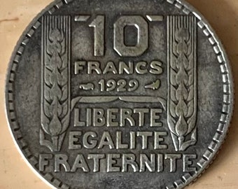 Pièces de 10 francs en argent des années 1920/30