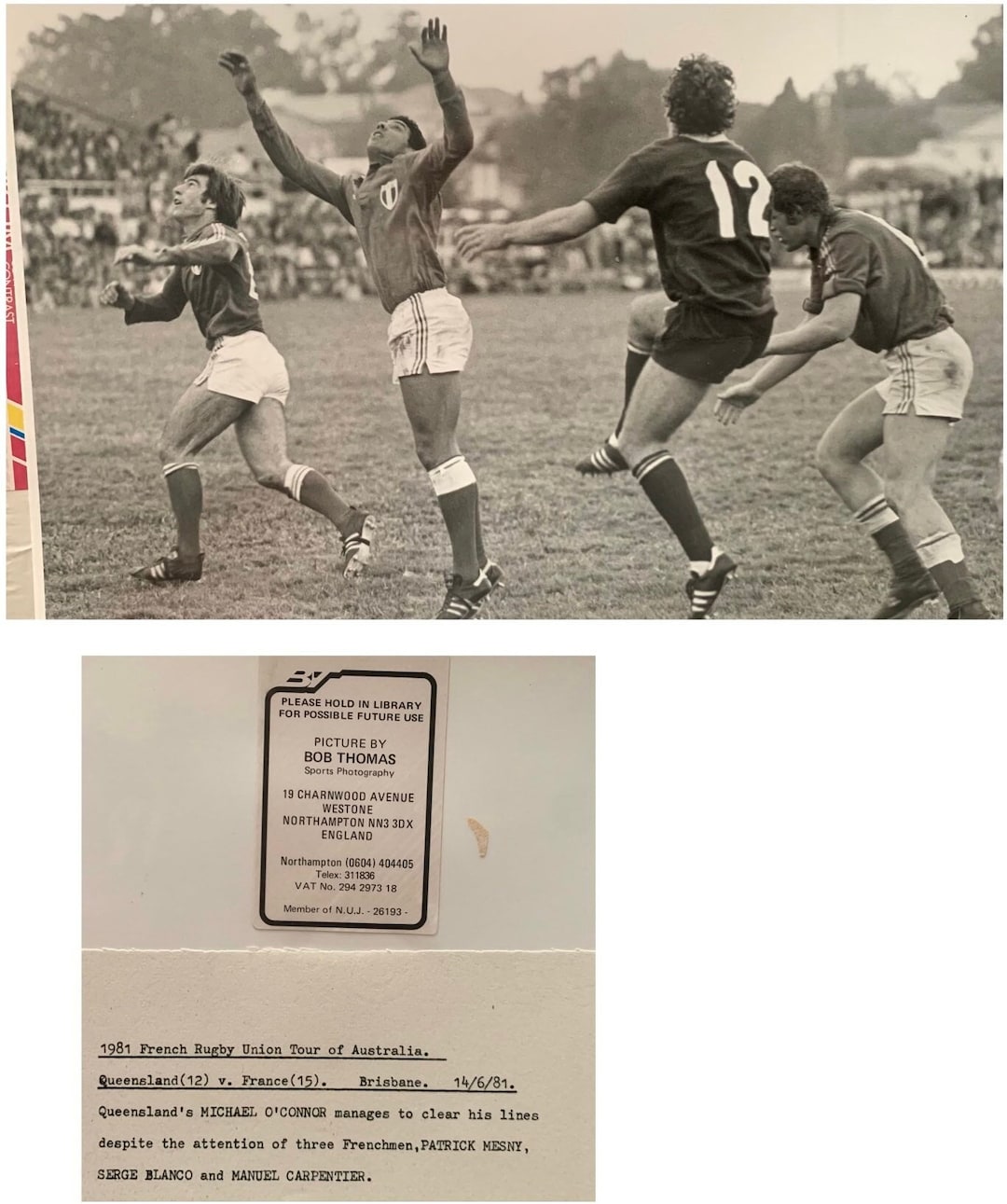 Official Bob Thomas French Rugby International Press Photos *REDUCED ...
