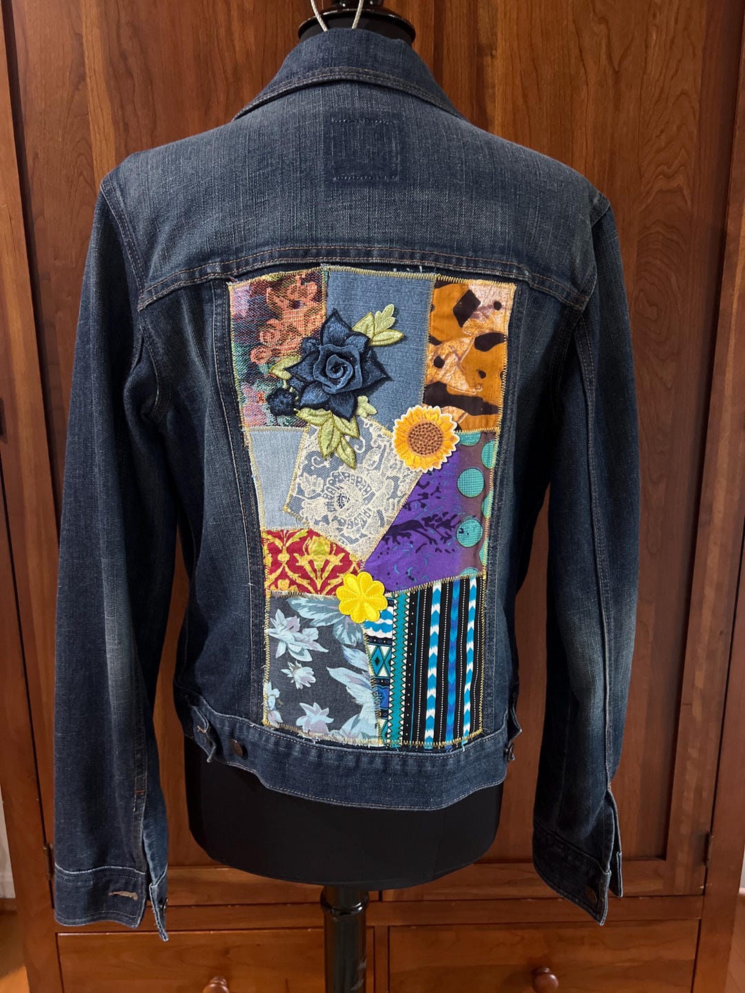 ALANUi】MIX patchwork denim jacket ALANUi】MIX patchwork