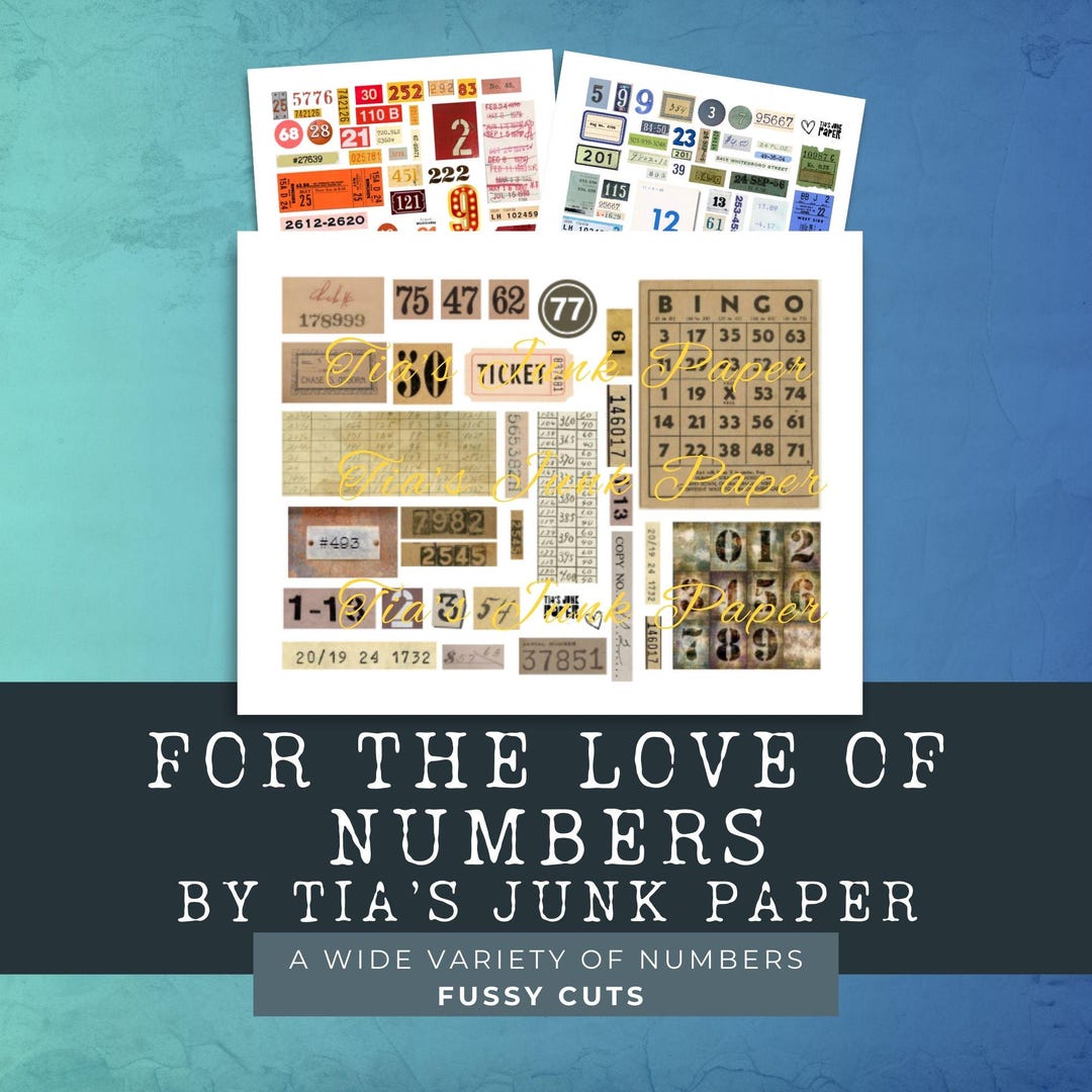 Vintage Number Ephemera: Junk Journal Printable (digital Download) - Etsy