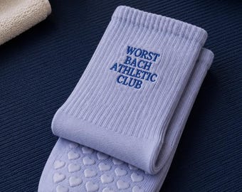 Hjärtgrepp Halkfria Personliga Pilatesstrumpor, Anpassade Broderade Gripsstrumpor Anpassad Logotyp Studiostrumpor, Brudtärnepresent Yoga Pilates Studio