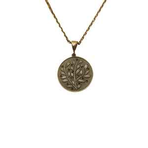 Olive Branch 925 Silver Coin Necklace