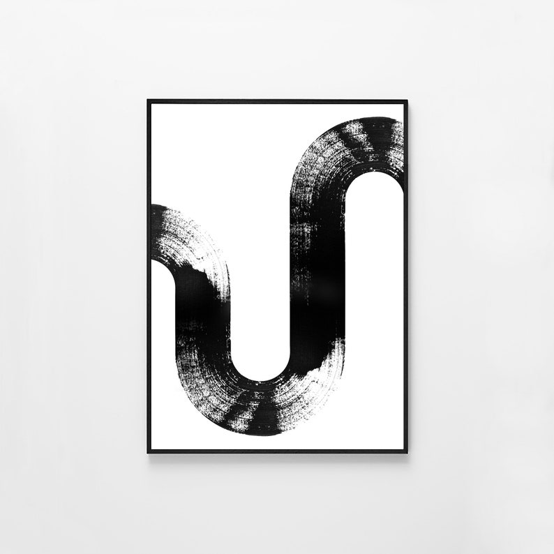 Scandinavian Poster Abstract Printable Art ABSTRACTART007 Modern Wall Decor Acrylic Print Black White Print Minimalist Print