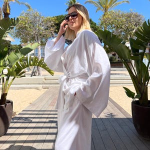 Linen Set Women Clothing, Linen Kimono Women, 100% Premium Linen Set, Linen outfit, Linen Pants with Pockets, Linen Summer Set,Linen Blouses