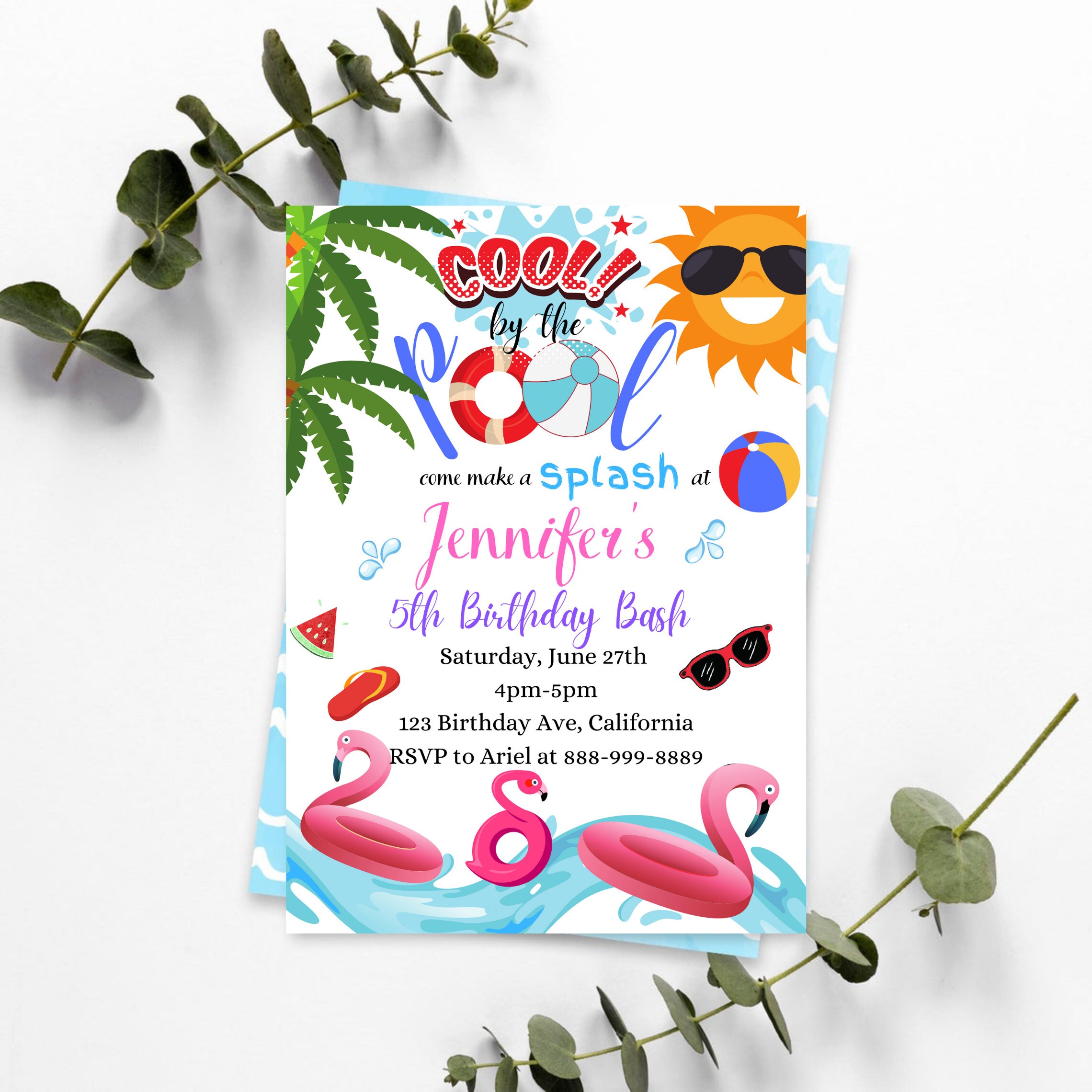 PoolPartyGeburtstagsEinladung PoolGeburtstagsEinladung Etsy