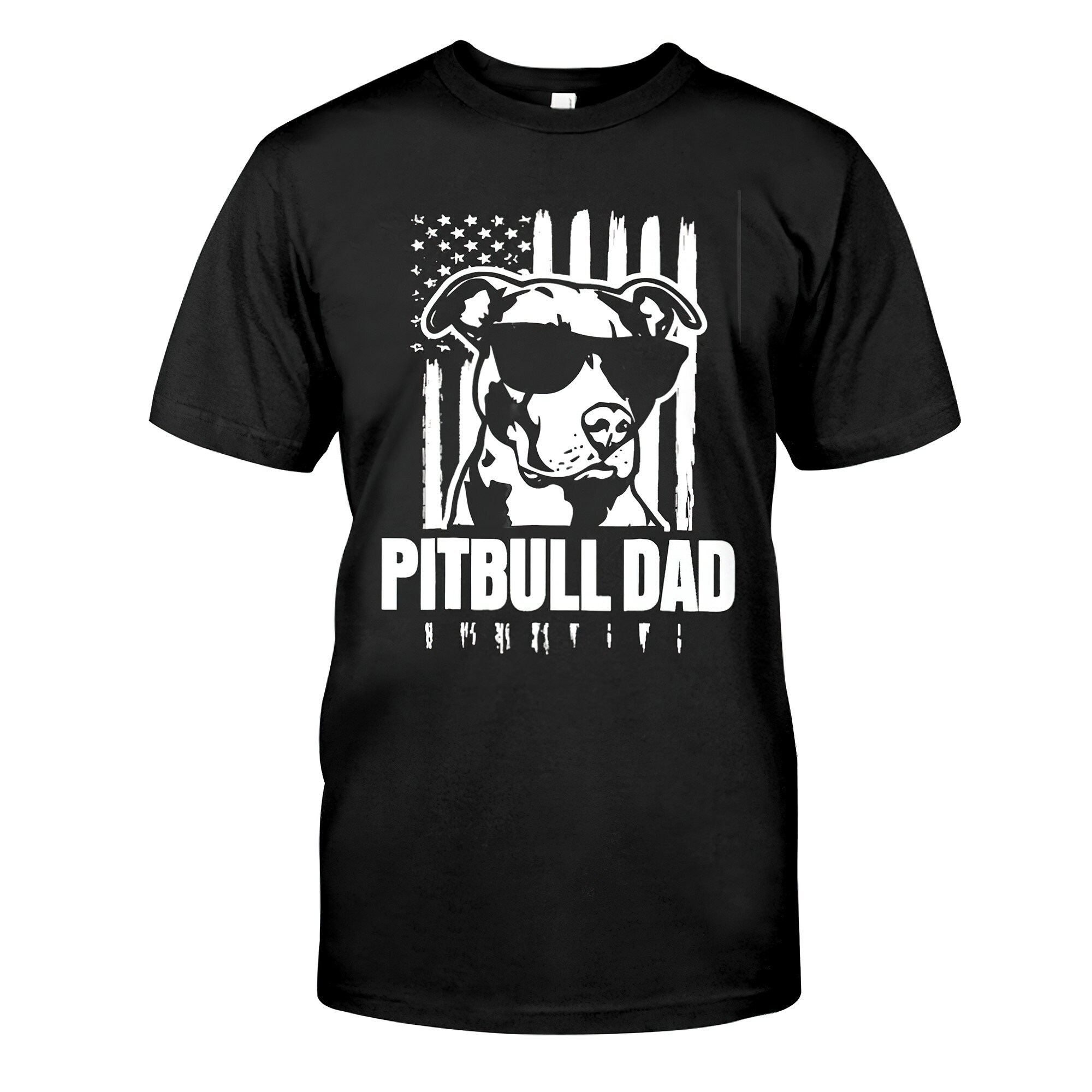Dog Dad T Shirt Dog Father Shirt American Flags Pitbull Etsy