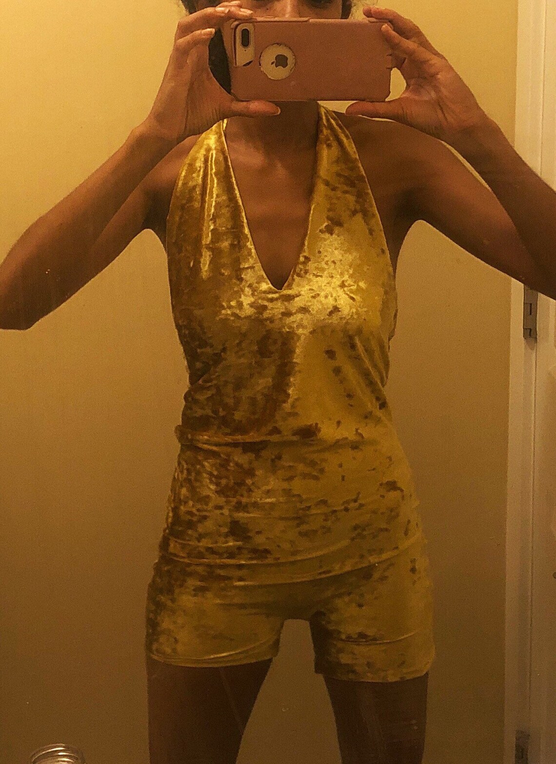 Yellow / Gold Velour BodySuit Etsy